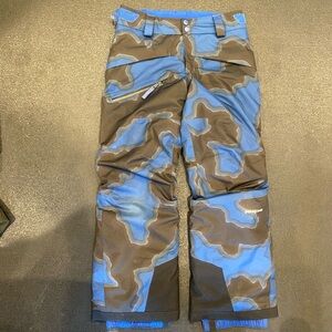 Patagonia Blue/Black/Brown Camouflage Snow pants Small